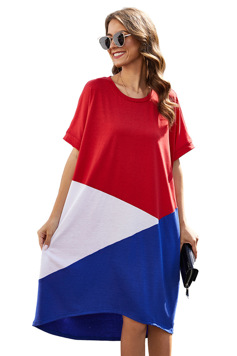 Color Block Hi-Low Hem Tee Dress - Absolute Fashion 2020