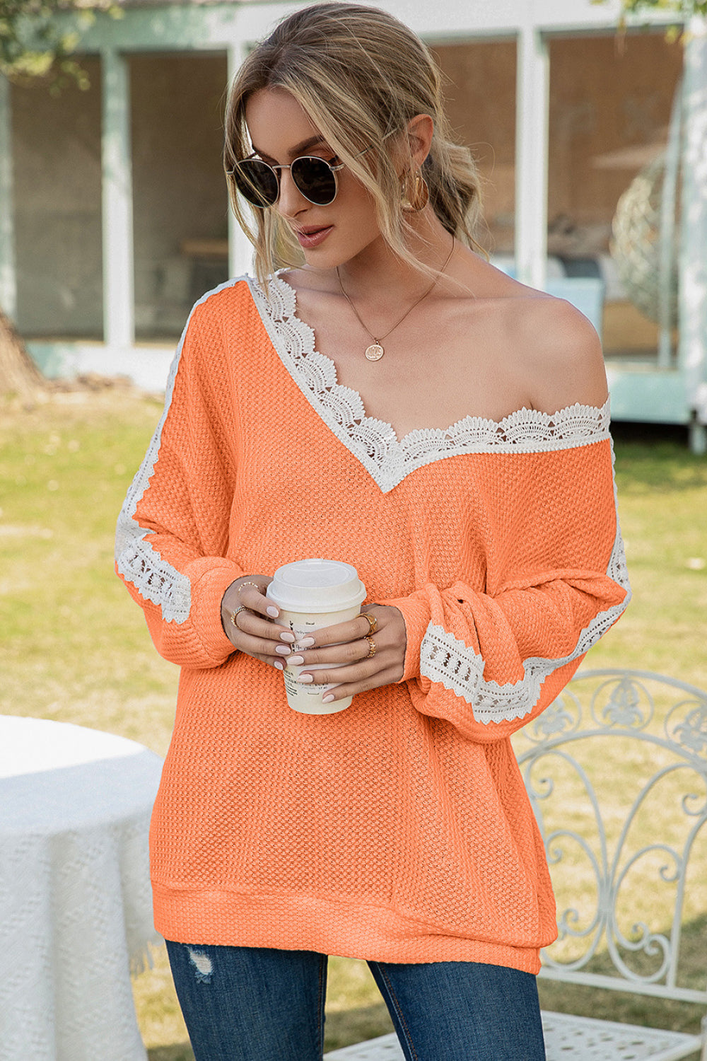 Contrast Lace Detail Backless Top - Absolute Fashion 2020