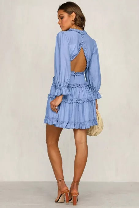 Ruffle Detailing Open Back Dress - Absolute Fashion 2020