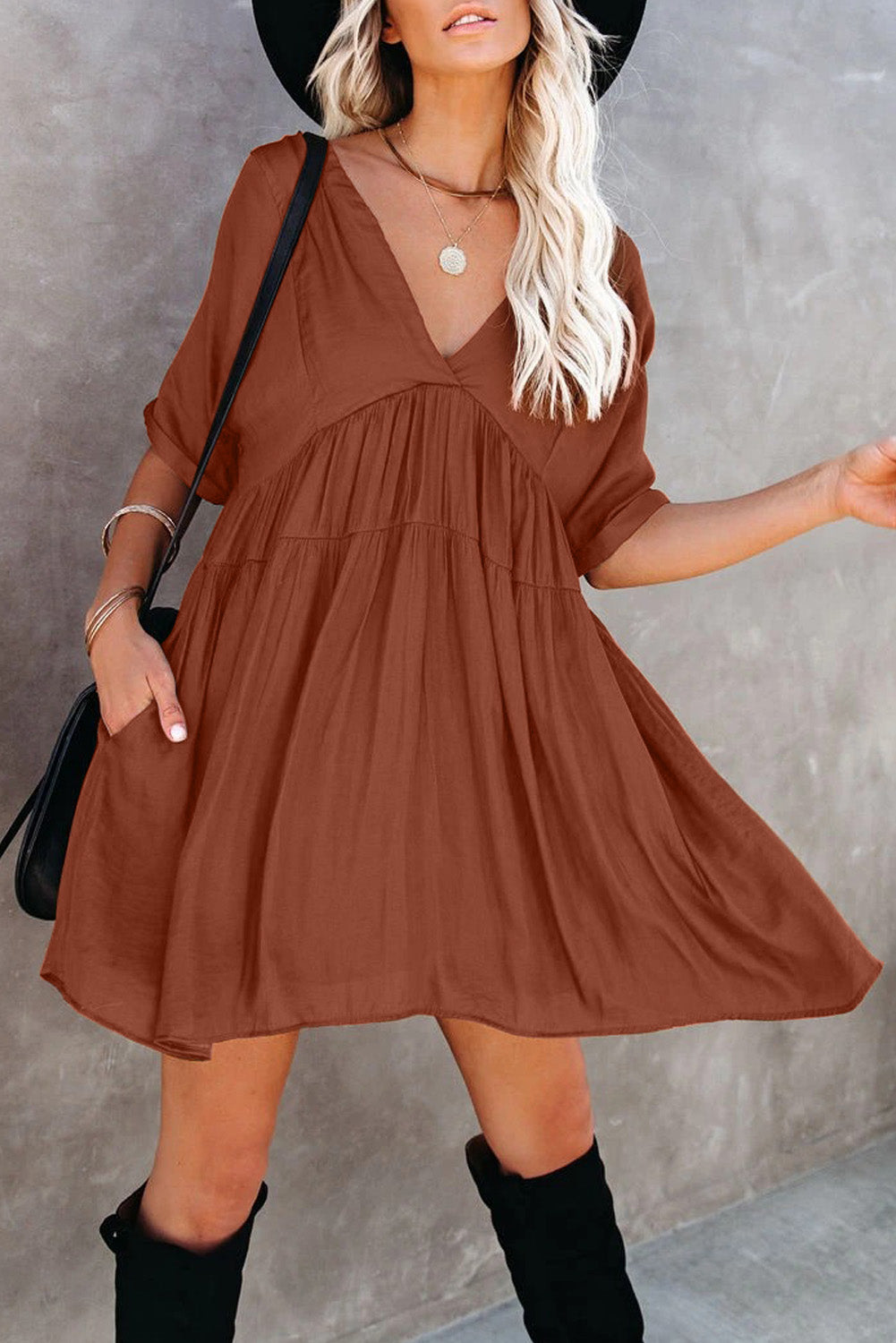 Kimono Sleeve Tiered Dress - Absolute Fashion 2020