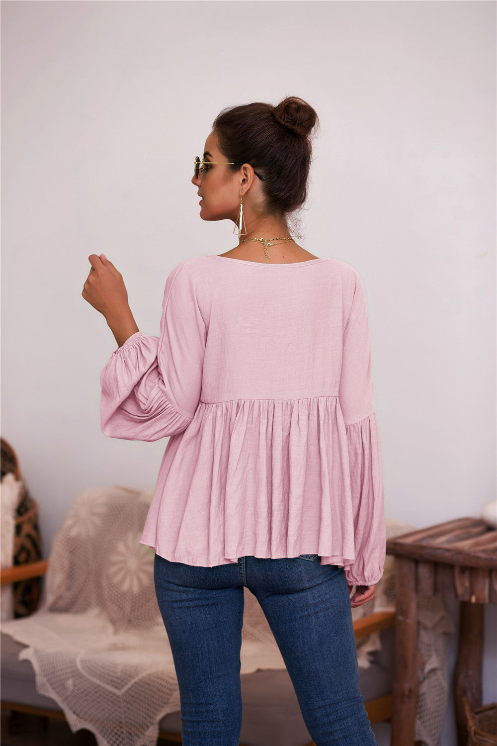 Puff Long Sleeve Pleated Top - Absolute Fashion 2020