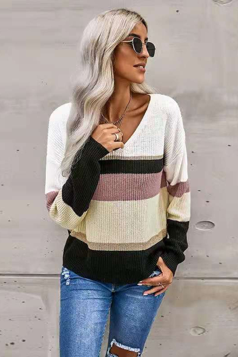 Colorblock Drop Shoulder Sweater - Absolute Fashion 2020