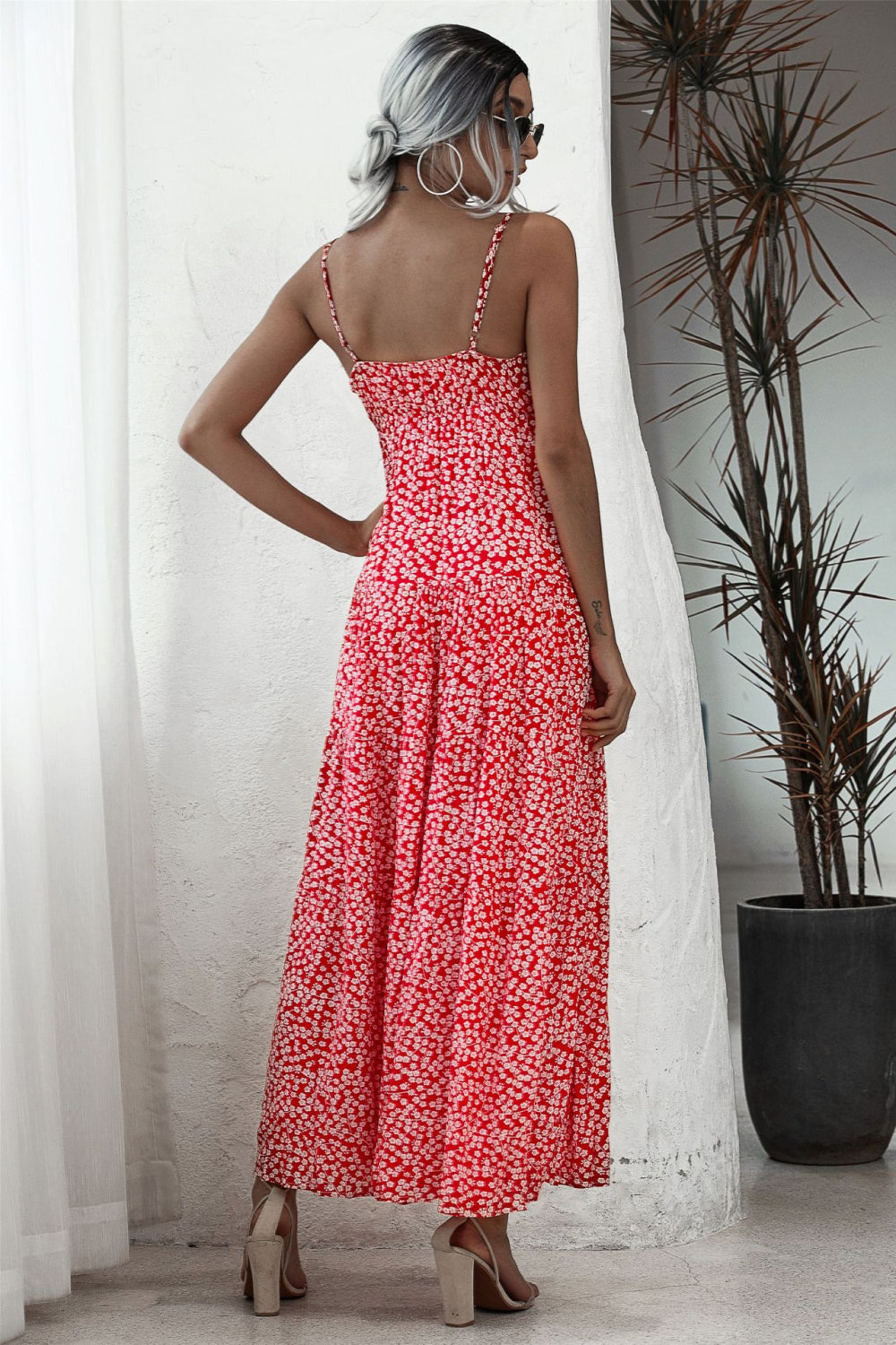 Ditsy Floral Backless Maxi Dress - Absolute Fashion 2020