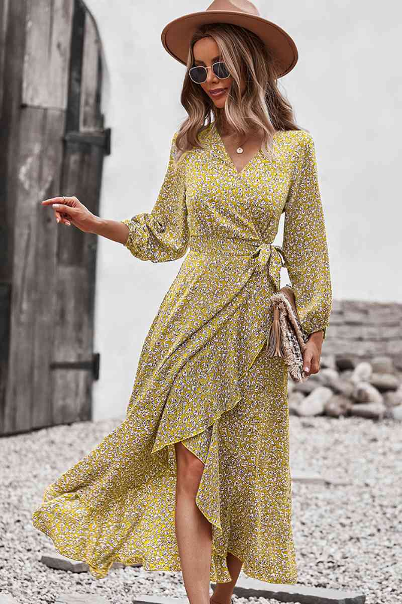 Floral Wrap Tied Swing Maxi Dress - Absolute Fashion 2020