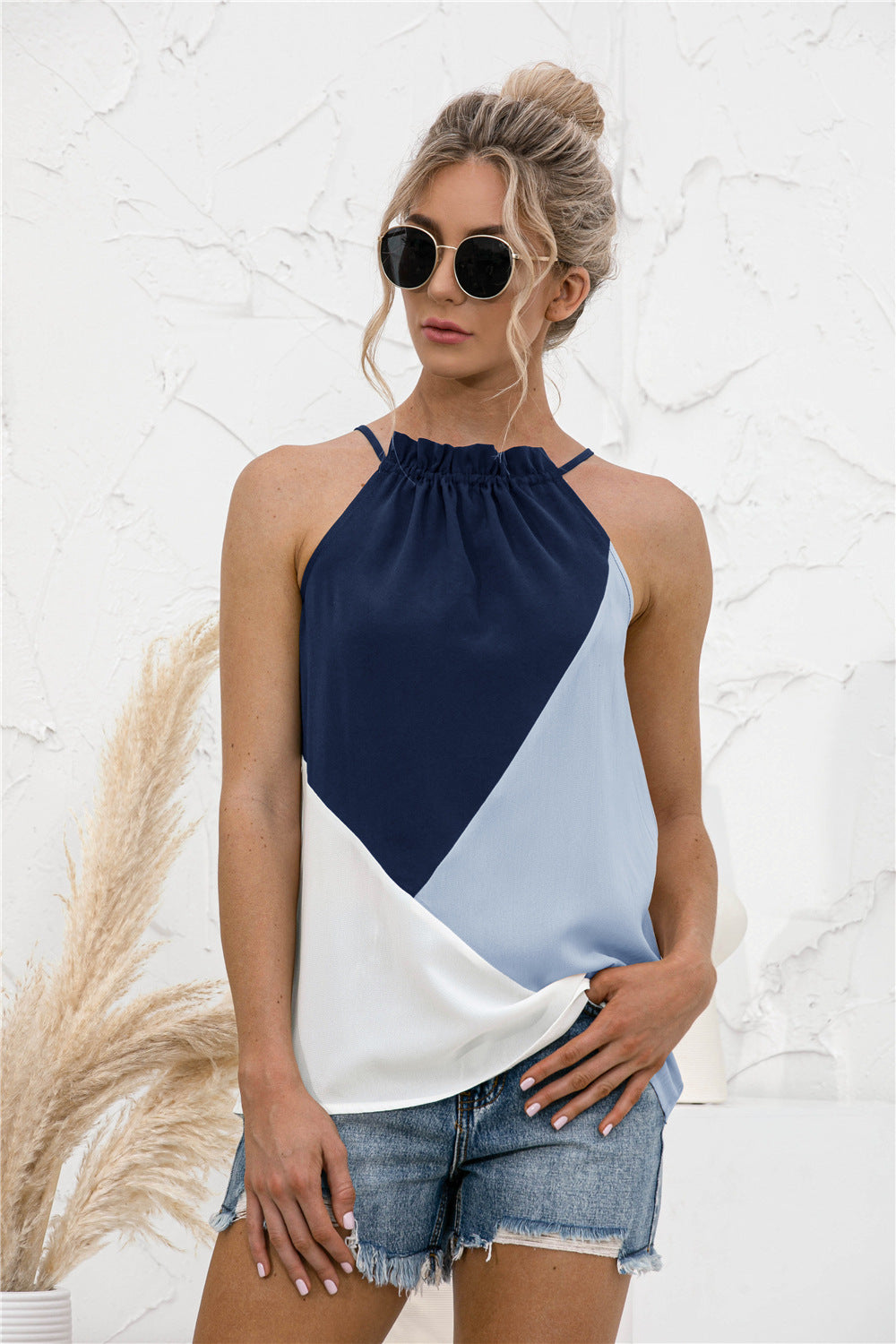 Color Block Halter Top - Absolute Fashion 2020