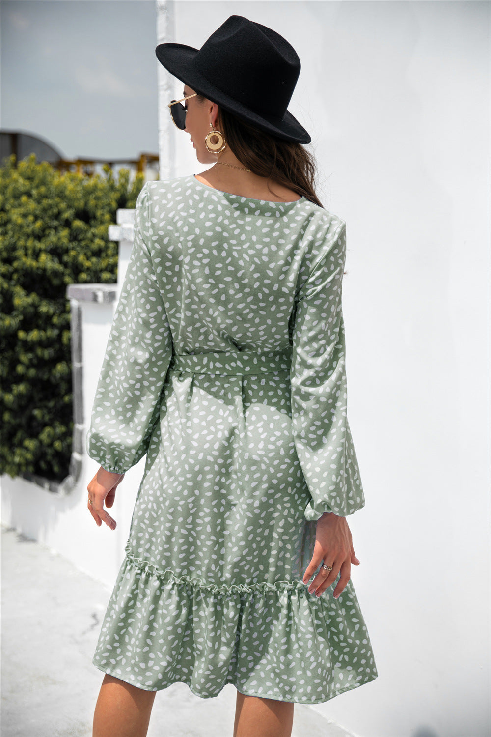 Speckle Frill Trim Button Front Dress - Absolute Fashion 2020
