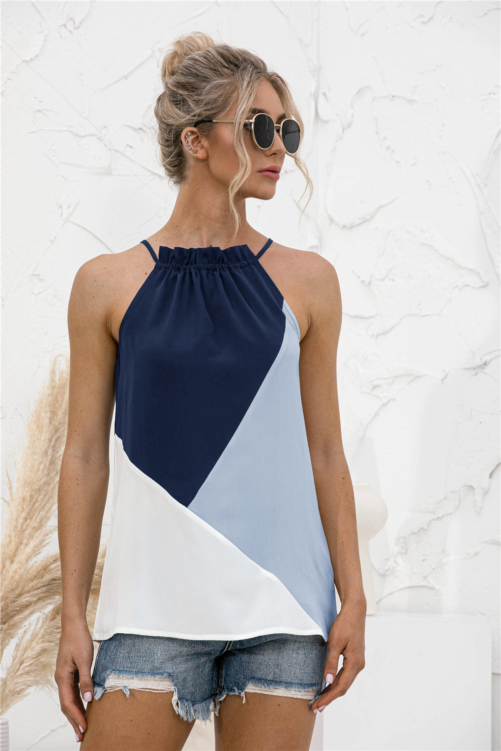 Color Block Halter Top - Absolute Fashion 2020
