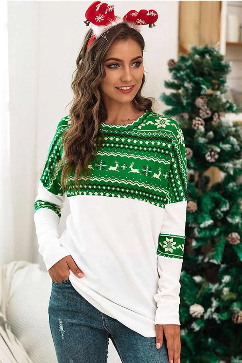 Christmas Print Leisure Sweatshirt Top - Absolute Fashion 2020