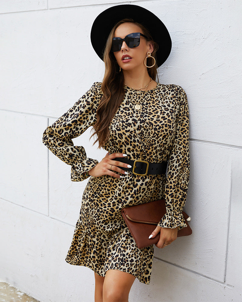 Animal Print Belted Mermaid Dress - Absolute Fashion 2020