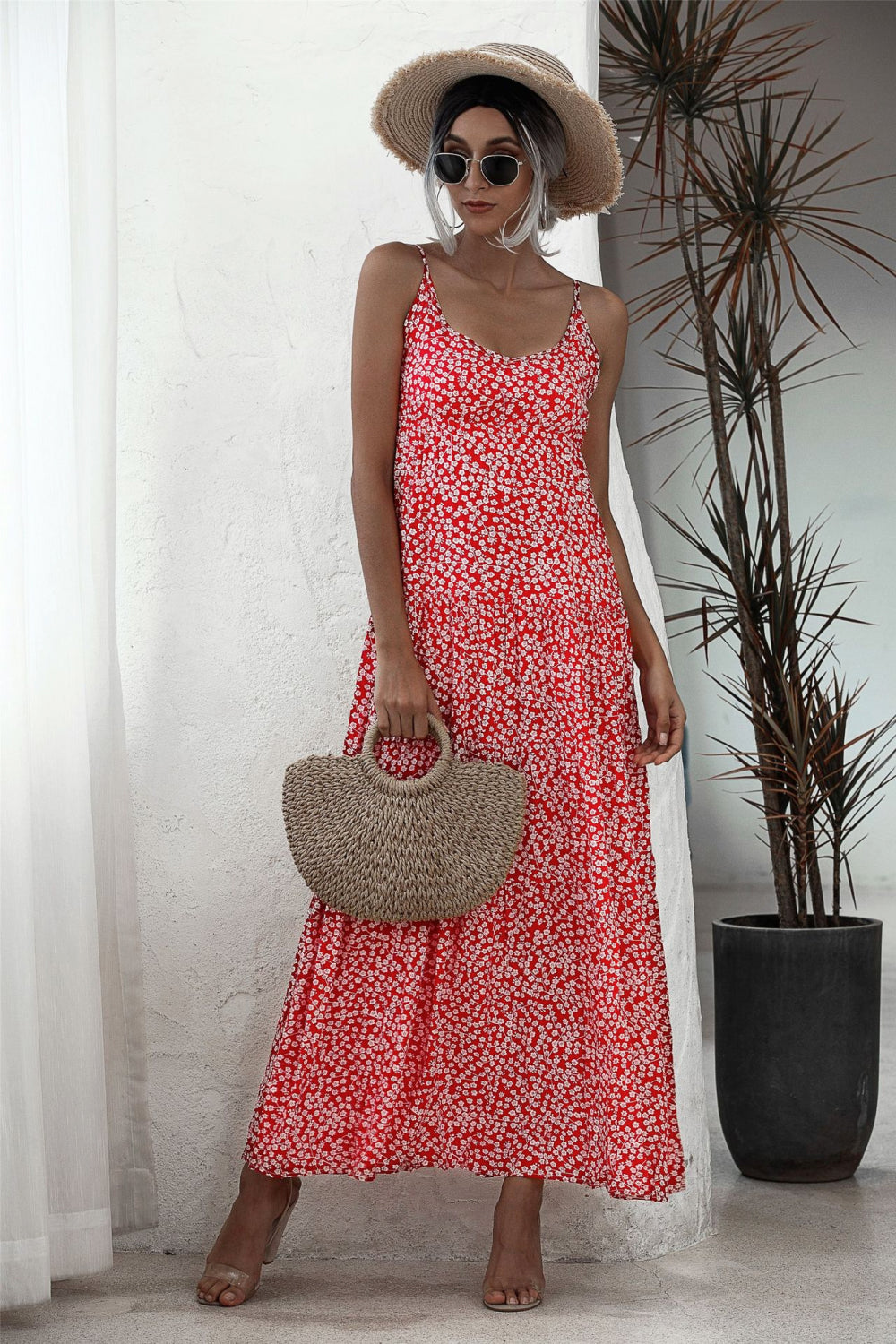 Ditsy Floral Backless Maxi Dress - Absolute Fashion 2020