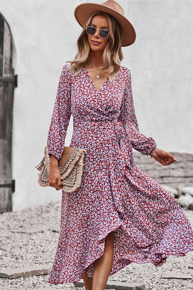 Floral Wrap Tied Swing Maxi Dress - Absolute Fashion 2020
