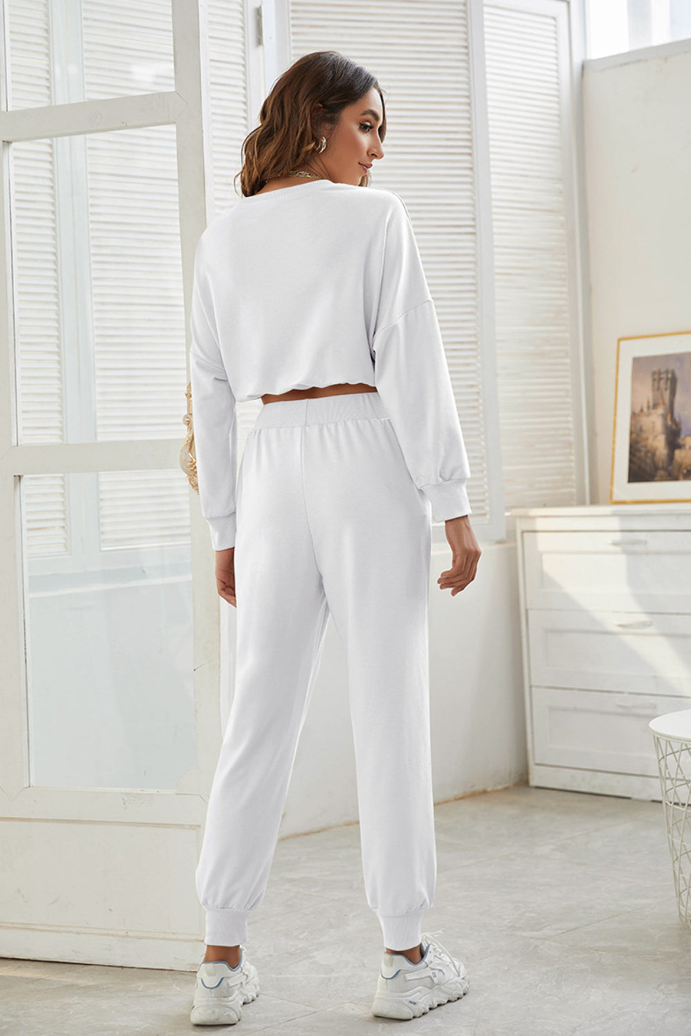 Crop Sweatshirt and Joggers Set - Absolute Fashion 2020