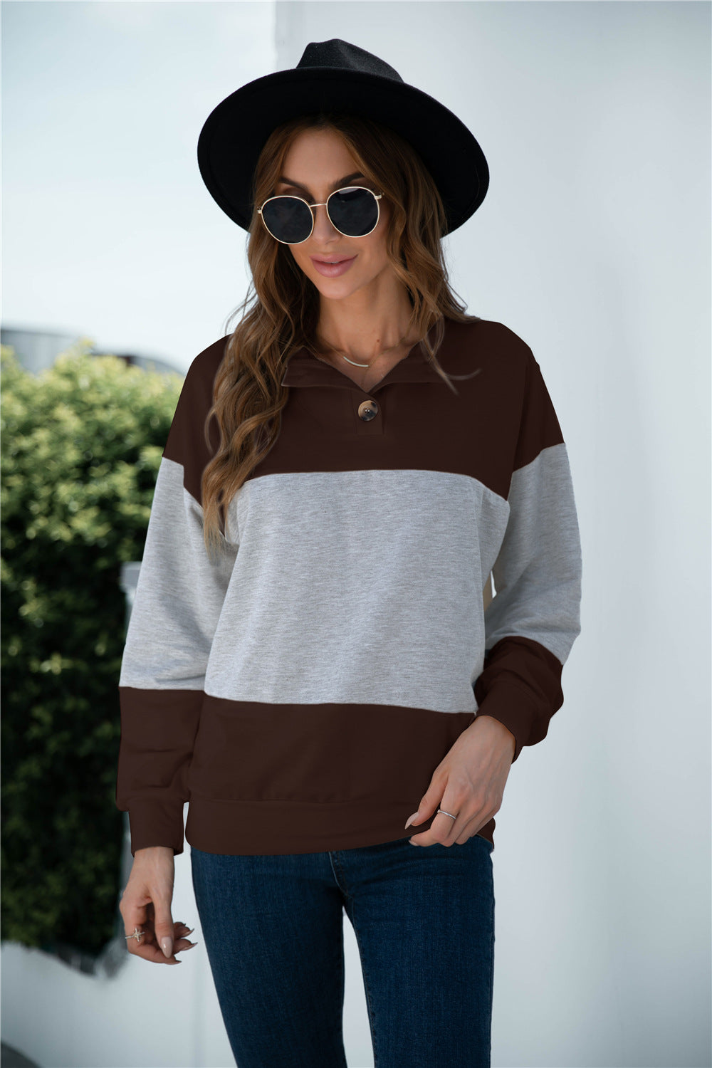 Colorblock Three Button Top - Absolute Fashion 2020