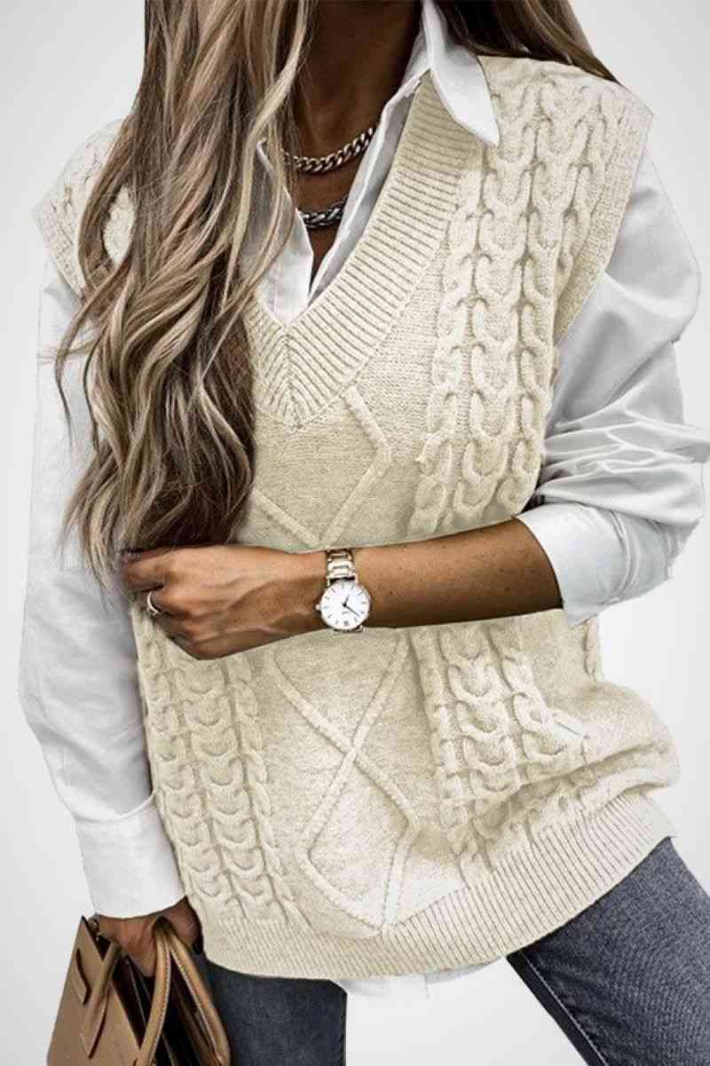 Solid Cable Knit Vest - Absolute Fashion 2020