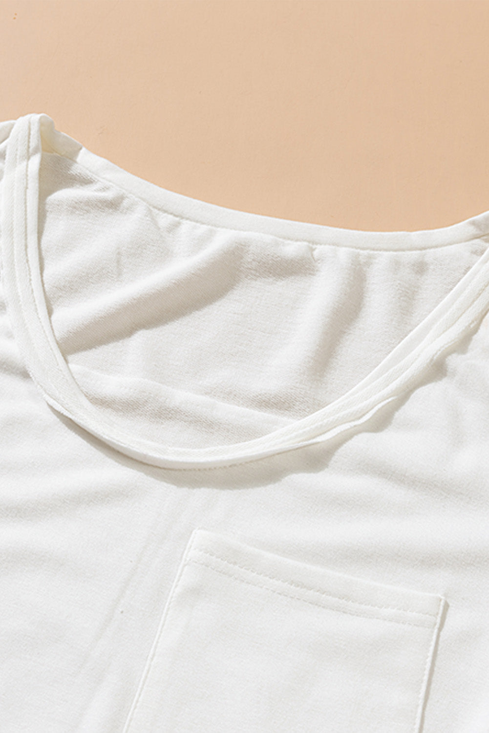 Chest Pocket V-Neck Curved Hem Top - Absolute Fashion 2020