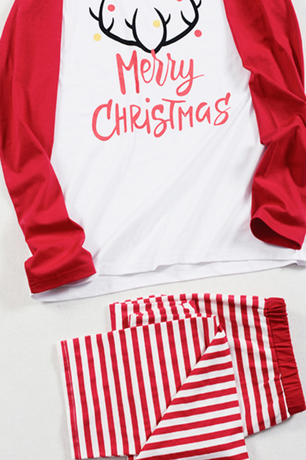 Father Christmas Graphic and Striped Pants Set