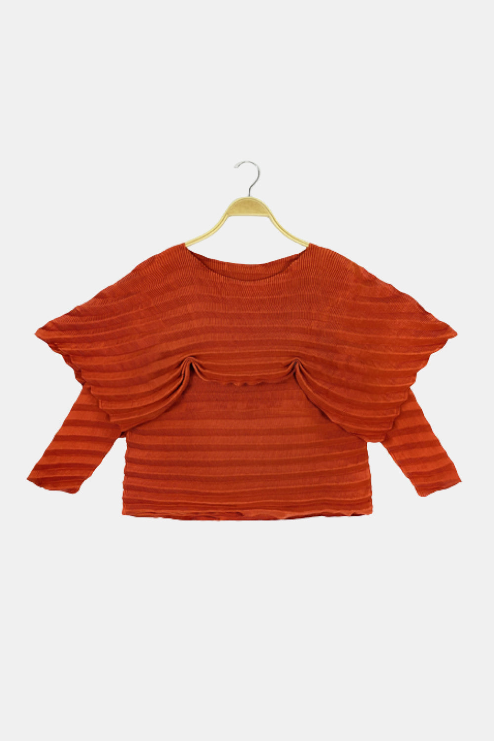 Accordion Pleated Cape Collar Top