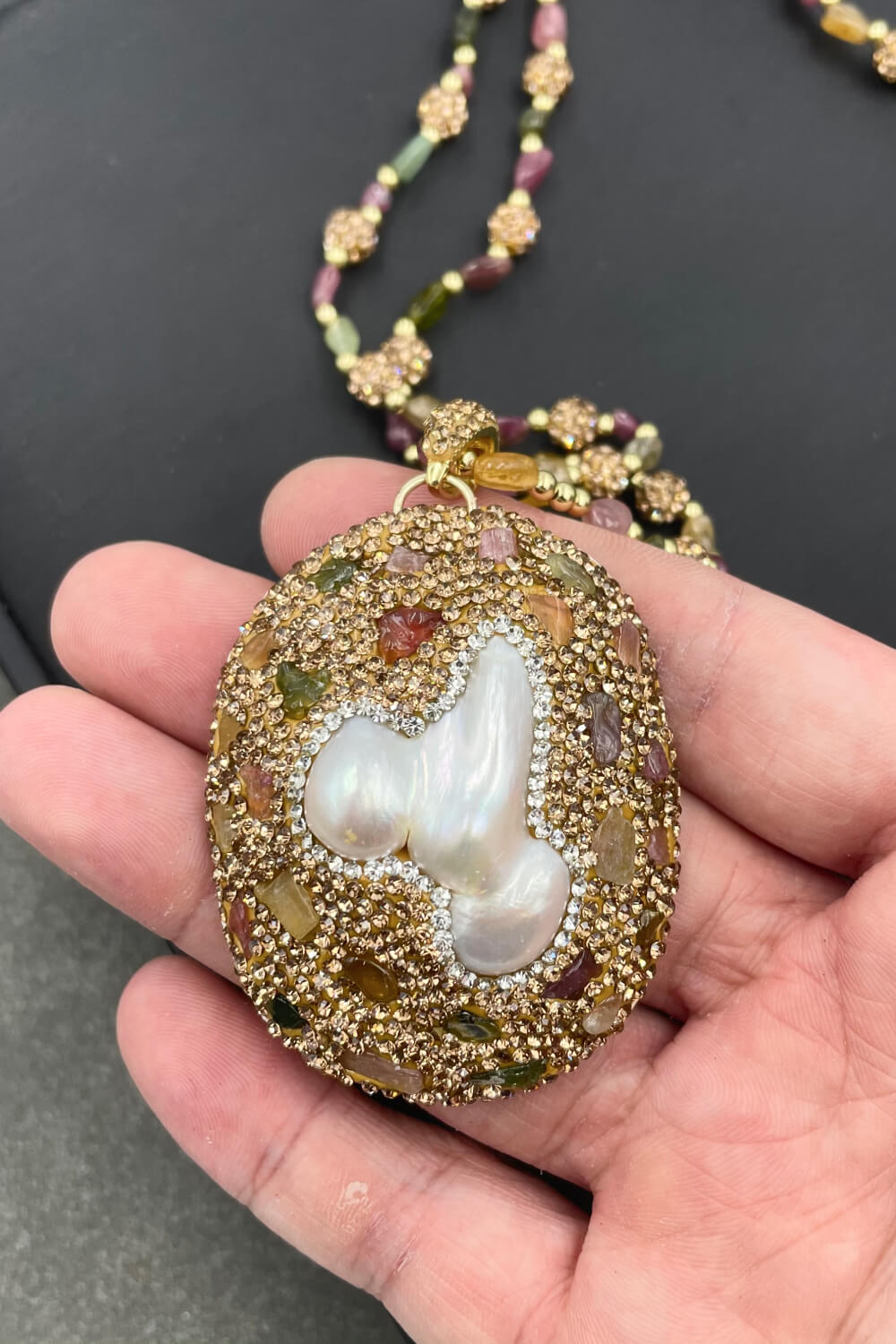 Random-Shape Natural Stone Pendant Necklace