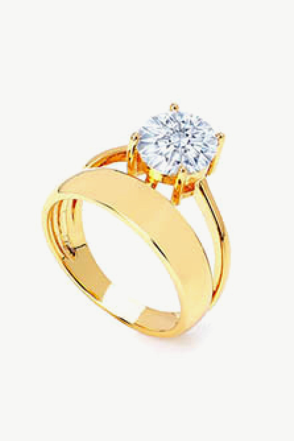Stylish Cubic Zirconia Gold-Plated Ring