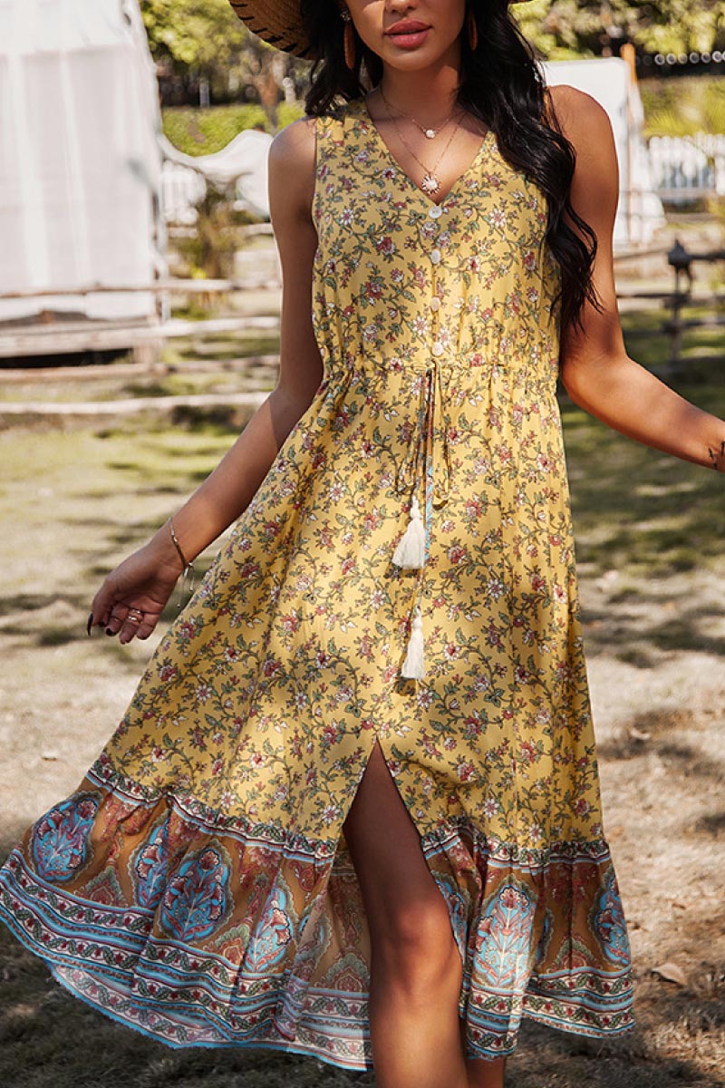 Floral Boho Mixed Print Dress - Absolute Fashion 2020