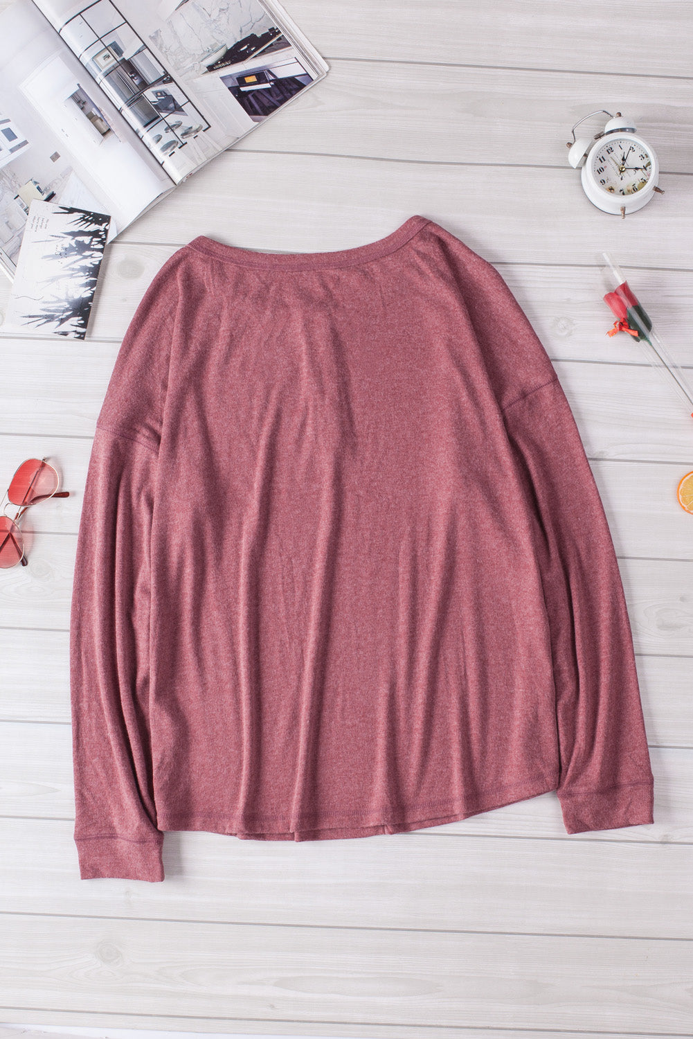 Button Up Drop Shoulder Top - Absolute Fashion 2020