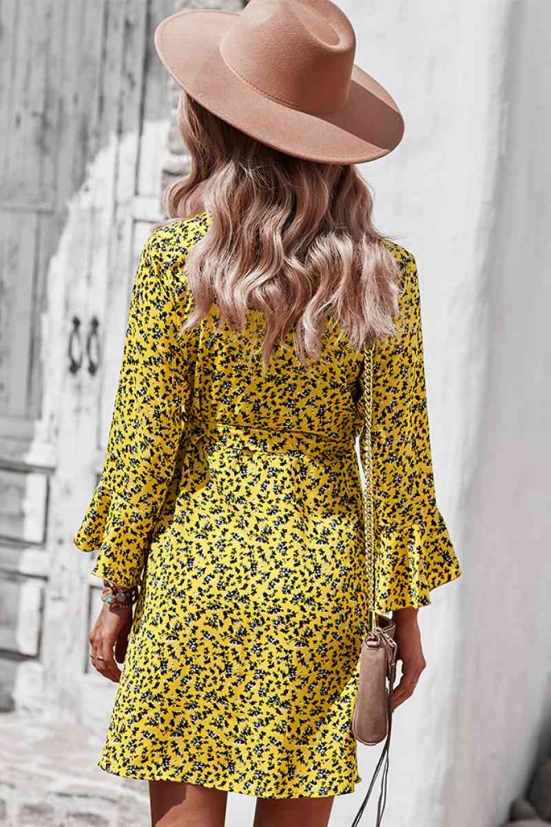 Floral Flare Sleeve Corset Dress - Absolute Fashion 2020