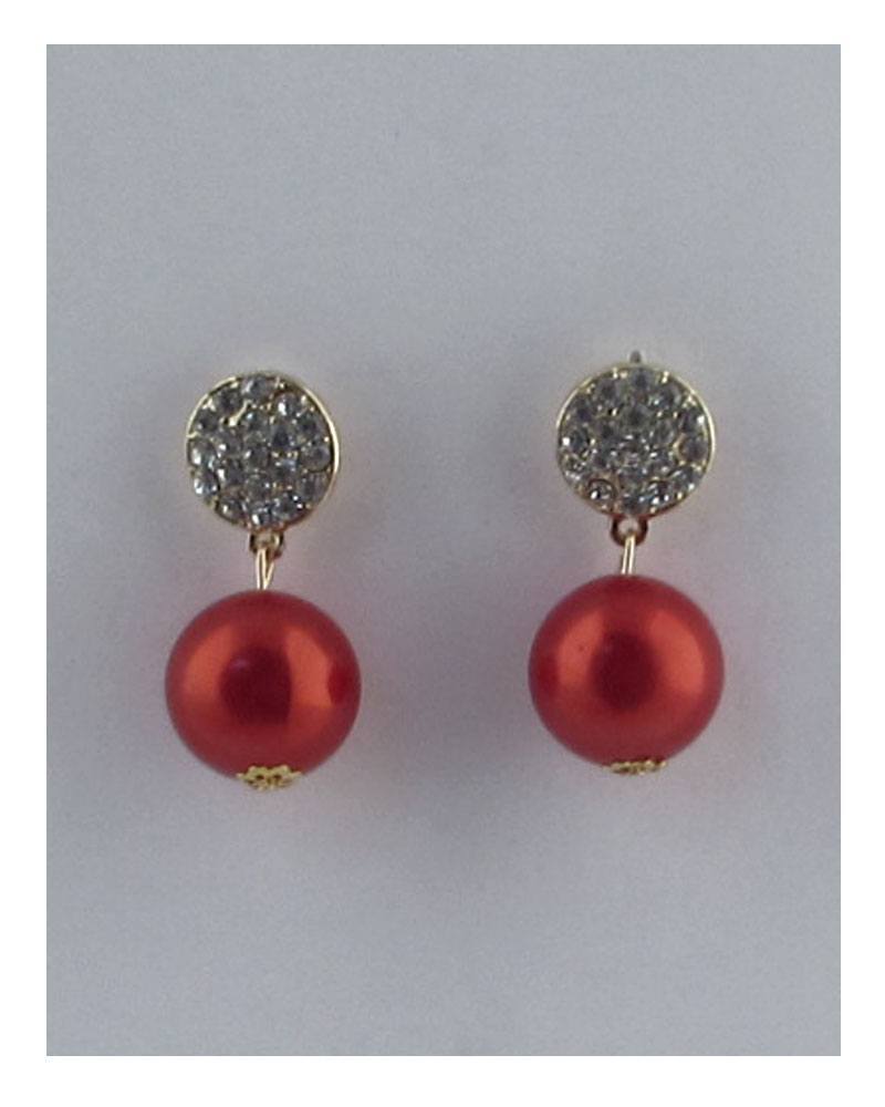 Drum top dangle color pearl earrings - Absolute Fashion 2020