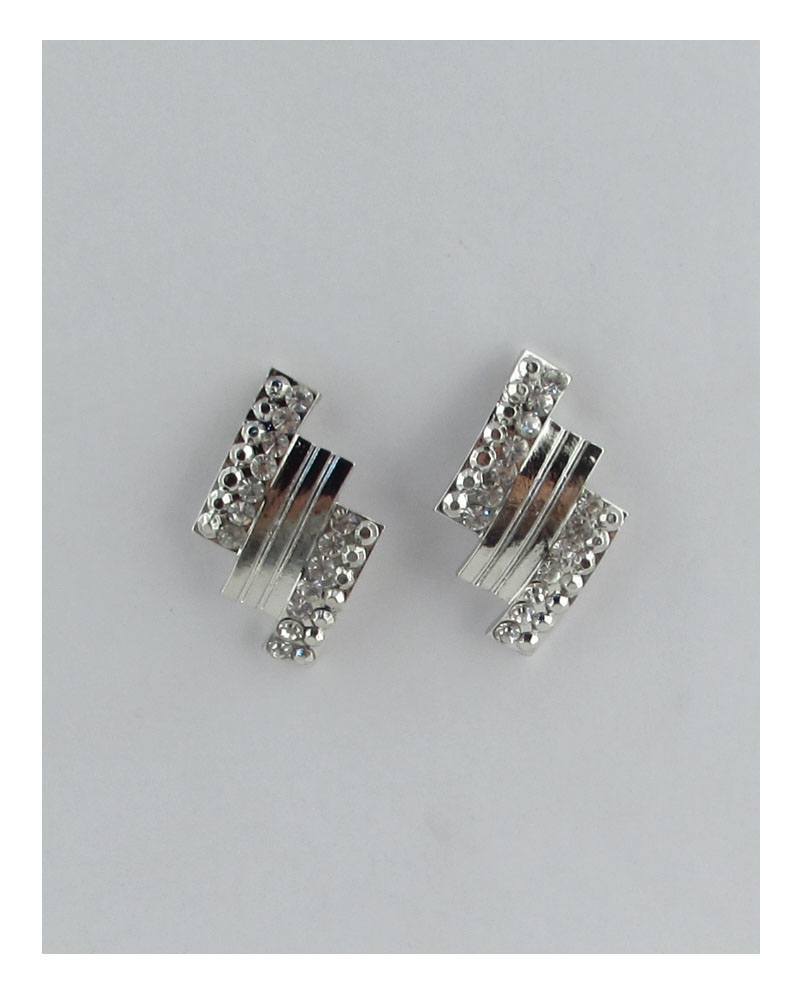 Rectangular rhinestone stud earrings - Absolute Fashion 2020