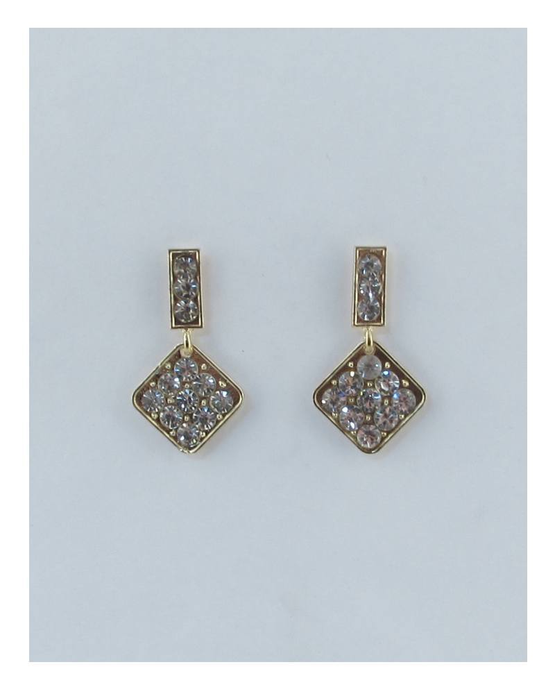 Rhinestone rhombus drop dangle earrings - Absolute Fashion 2020