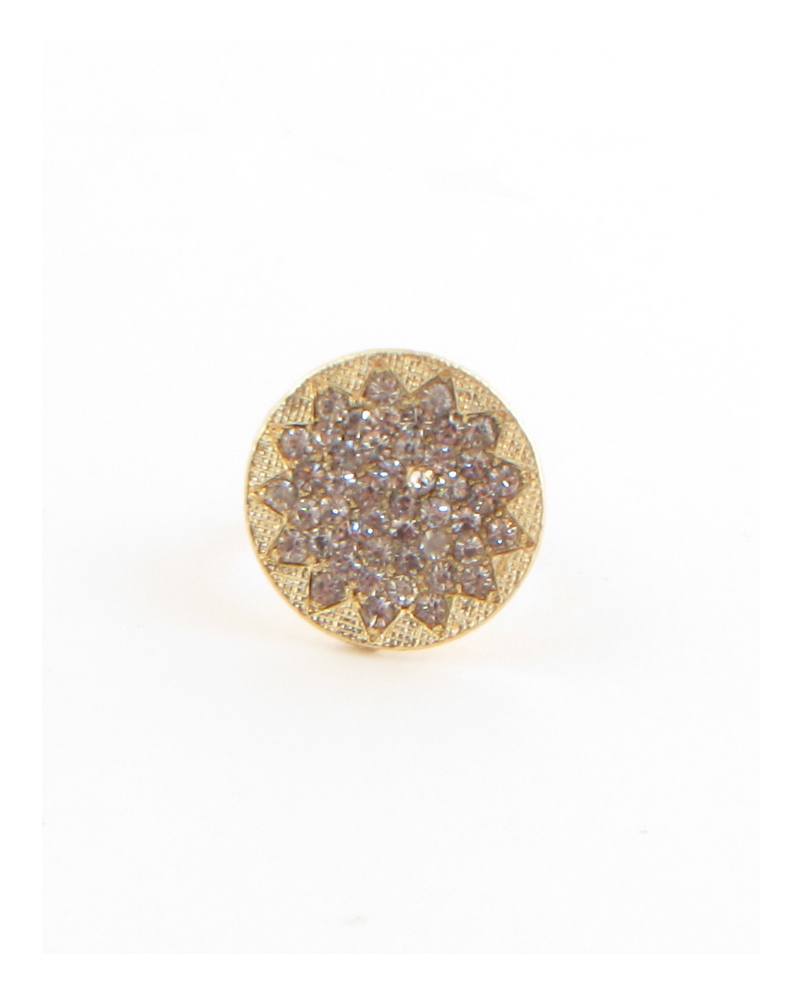 Circle w/ rhinestones adjustable ring - Absolute Fashion 2020