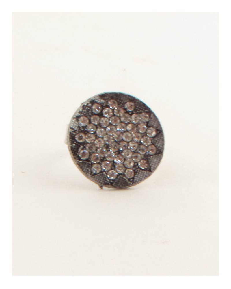 Circle w/ rhinestones adjustable ring - Absolute Fashion 2020
