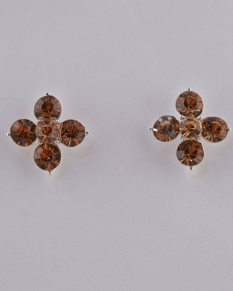 Rhinestone Flower Stud Earrings - Absolute Fashion 2020