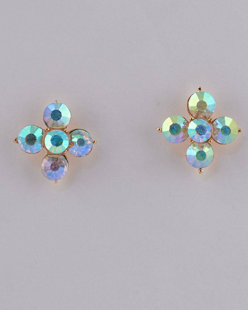 Rhinestone Flower Stud Earrings - Absolute Fashion 2020