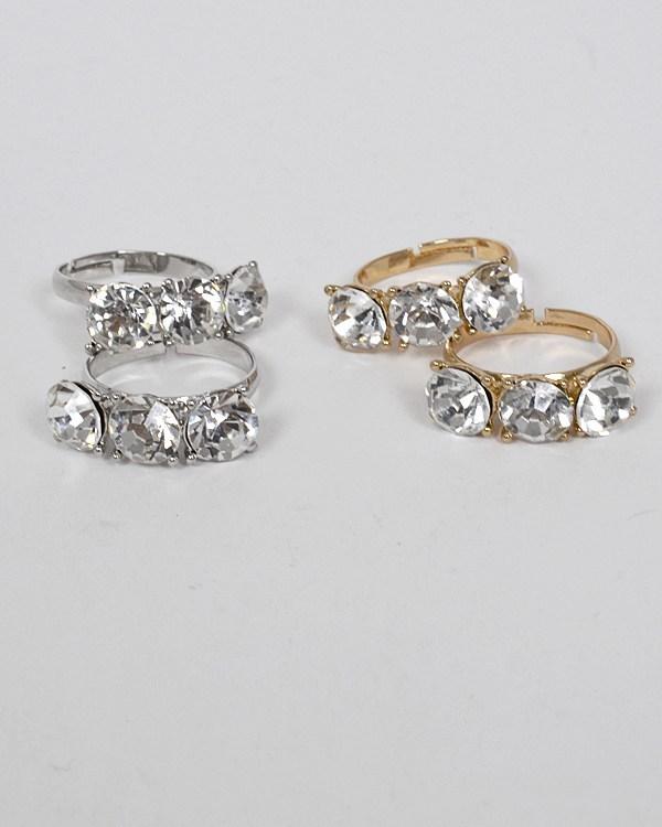 Set of Two Small Crystal Studded Ring - Absolute Fashion 2020