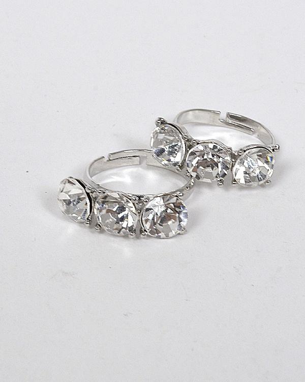 Set of Two Small Crystal Studded Ring - Absolute Fashion 2020