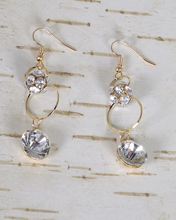Stone and Crystal Studded Fishhook Drop Earrings id.31483 - Absolute Fashion 2020
