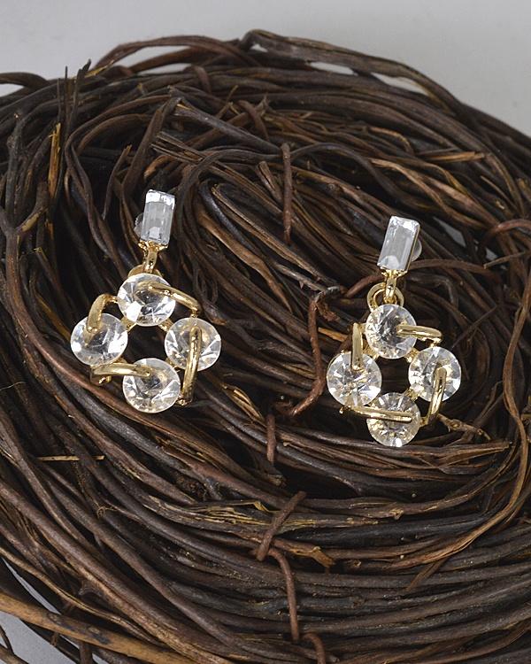 Interlinked Crystal Studded Drop Earrings - Absolute Fashion 2020