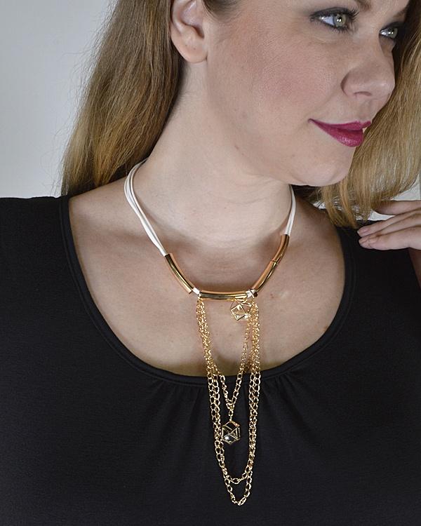 Crystal and Rolo Chain Embellished Necklace - Absolute Fashion 2020