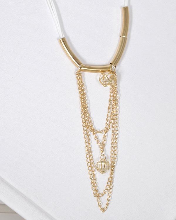 Crystal and Rolo Chain Embellished Necklace - Absolute Fashion 2020