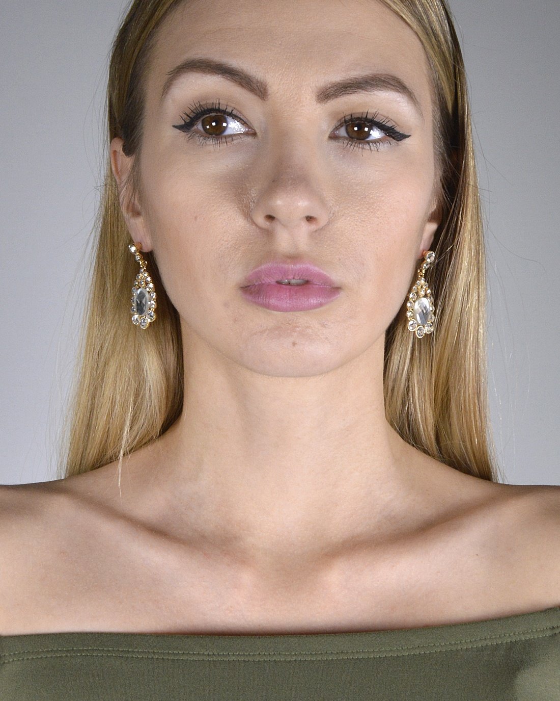 Stylish Crystal Studded Danglers - Absolute Fashion 2020