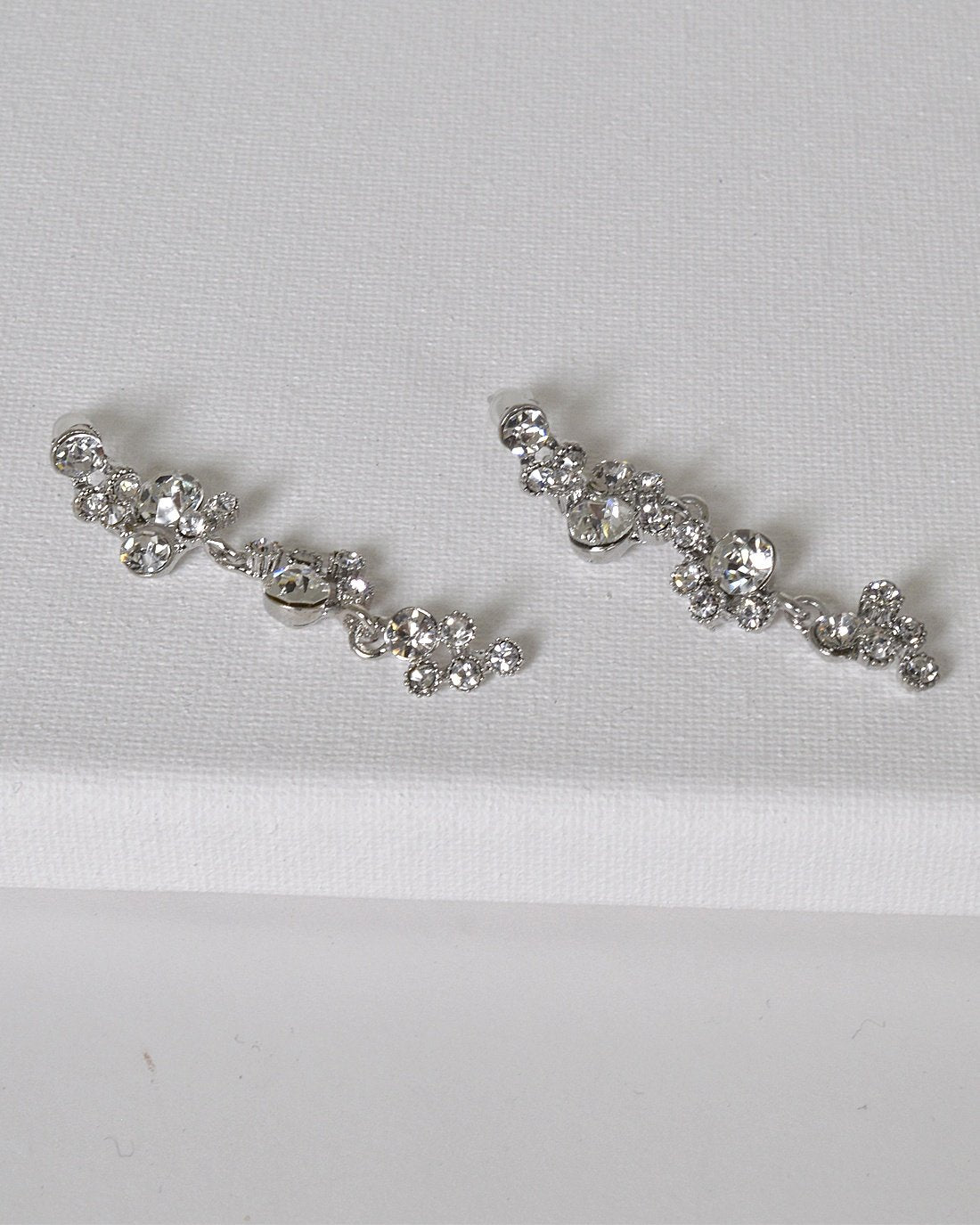 Crystal Studded Drop Earrings with Post Back Closure - Absolute Fashion 2020