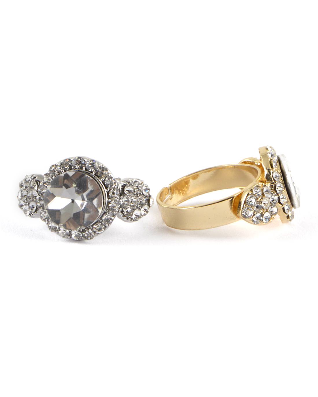 Crystal and Stone Studded Adjustable Ring - Absolute Fashion 2020