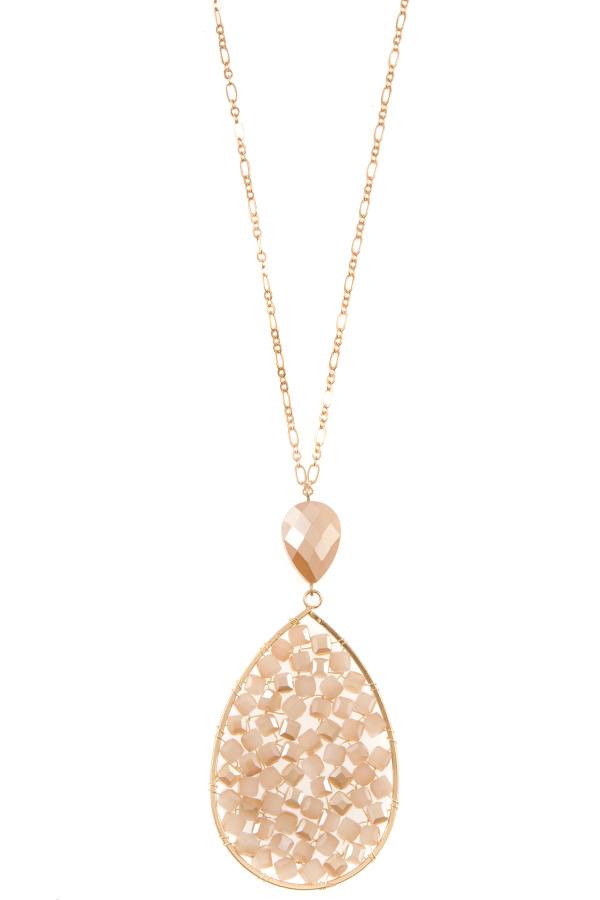 Ladies faceted wired teardrop long necklace - Absolute Fashion 2020