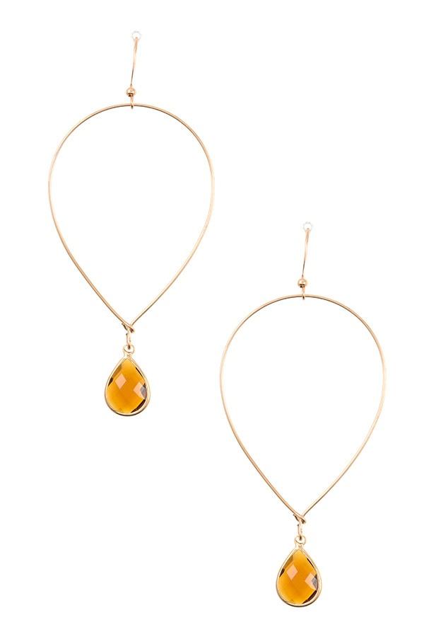 Ladies fashion faceted gem teardrop dangle earring - Absolute Fashion 2020