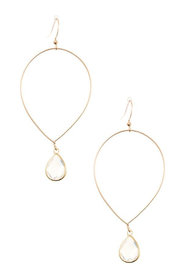 Ladies fashion faceted gem teardrop dangle earring - Absolute Fashion 2020