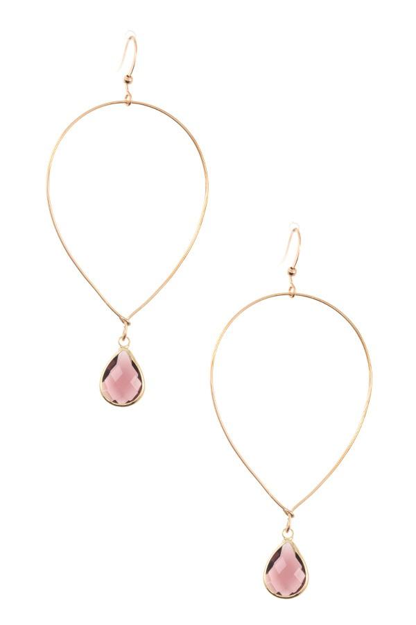 Ladies fashion faceted gem teardrop dangle earring - Absolute Fashion 2020