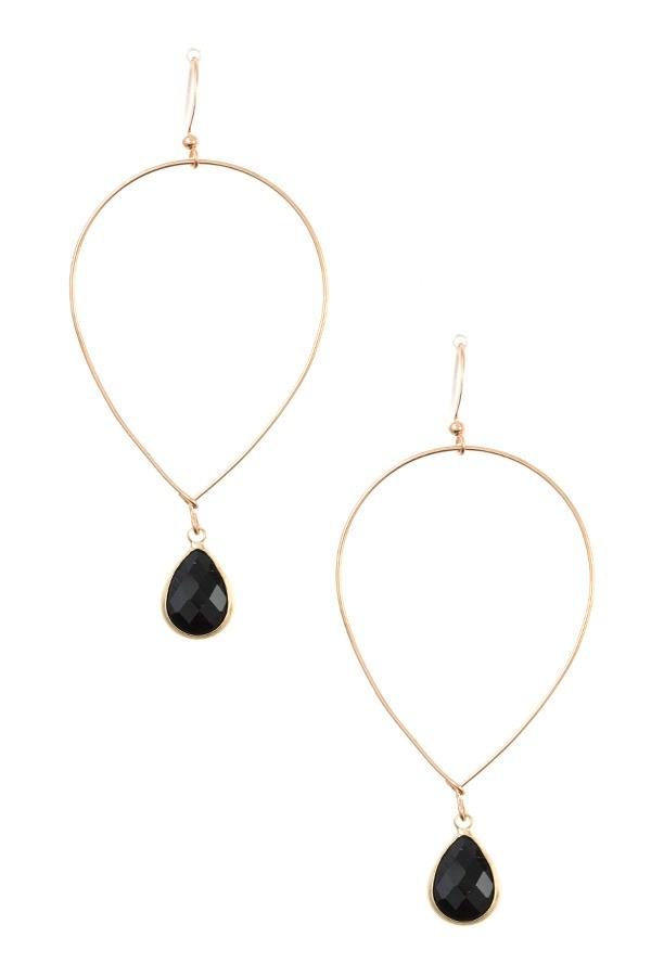 Ladies fashion faceted gem teardrop dangle earring - Absolute Fashion 2020