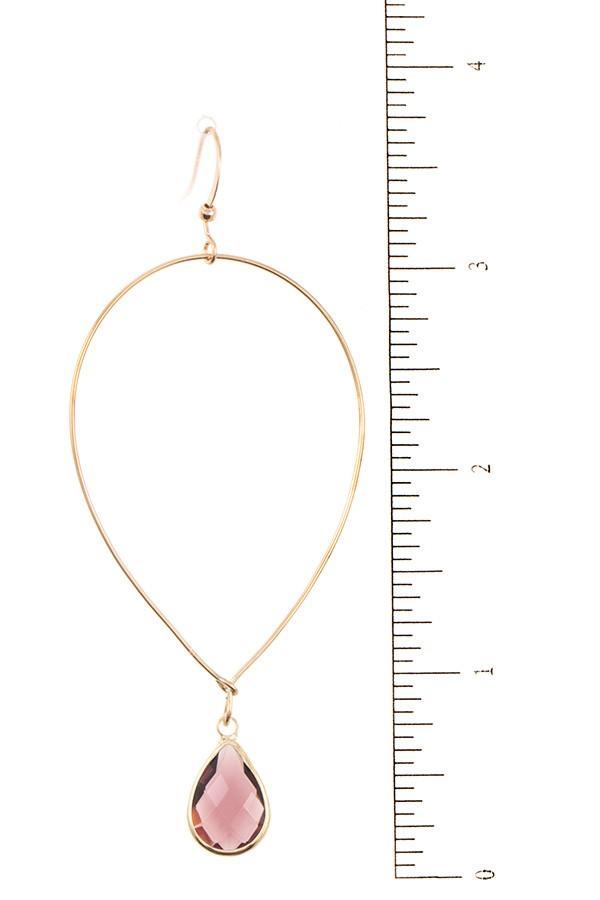 Ladies fashion faceted gem teardrop dangle earring - Absolute Fashion 2020
