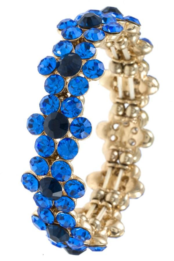 Ladies fashion round crystal gem floral link bracelet - Absolute Fashion 2020