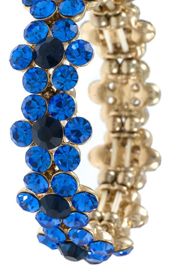 Ladies fashion round crystal gem floral link bracelet - Absolute Fashion 2020